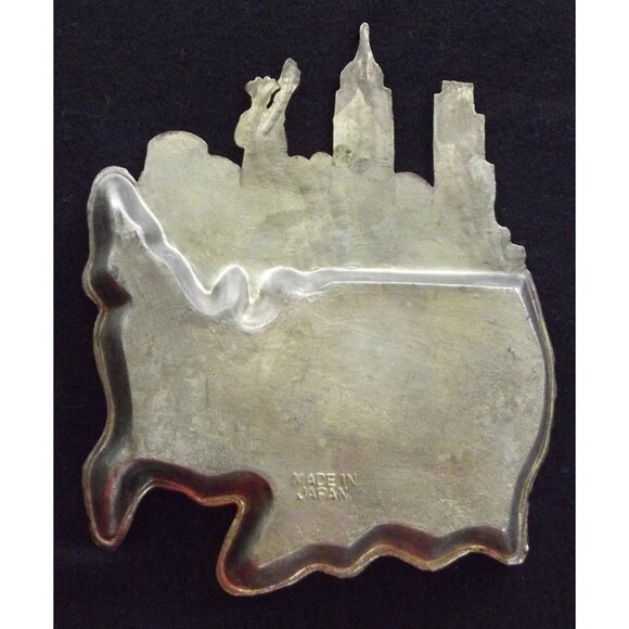 Vtg New York City Metal Ashtray Ring Dish Tray Souvenir Trinket NYC MCM Barwar - Picture 7 of 8